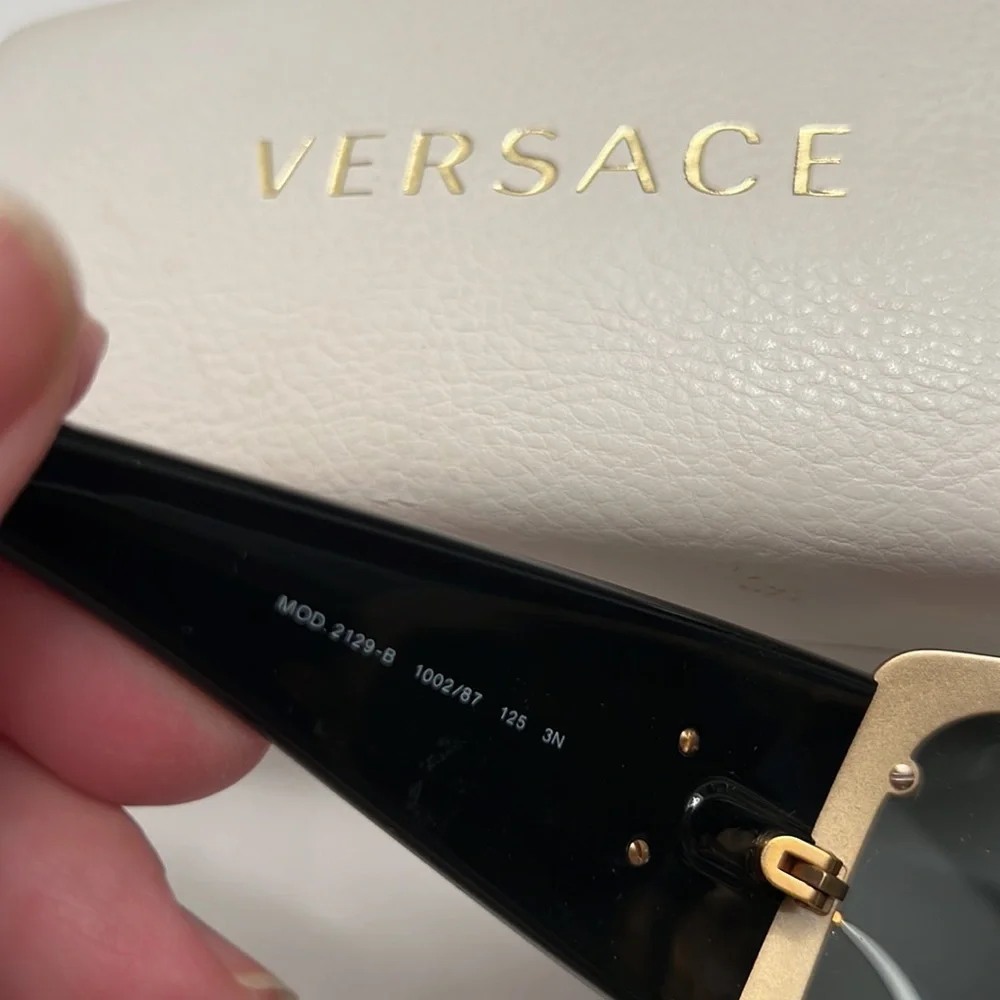 VERSACE SUNGLASSES BLACK with Gold Studs Comes with a box - Picture 9 of 10